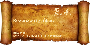 Rozenzweig Ákos névjegykártya